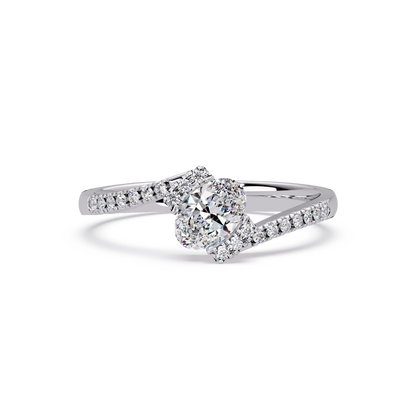 Oval Lab Grown Diamond Bypass Engagement Ring - HIGHCARAT DIAMONDS