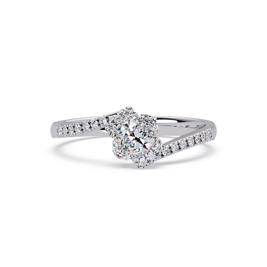 Oval Lab Grown Diamond Bypass Engagement Ring - HIGHCARAT DIAMONDS