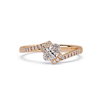 Oval Lab Grown Diamond Bypass Engagement Ring - HIGHCARAT DIAMONDS