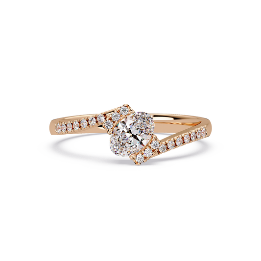 Oval Lab Grown Diamond Bypass Engagement Ring - HIGHCARAT DIAMONDS