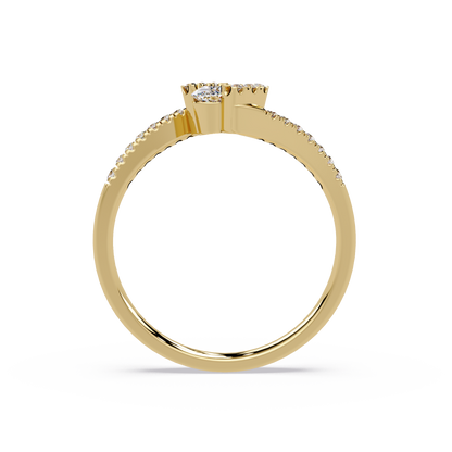 Oval Lab Grown Diamond Bypass Engagement Ring - HIGHCARAT DIAMONDS