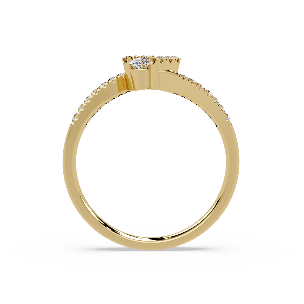 Oval Lab Grown Diamond Bypass Engagement Ring - HIGHCARAT DIAMONDS