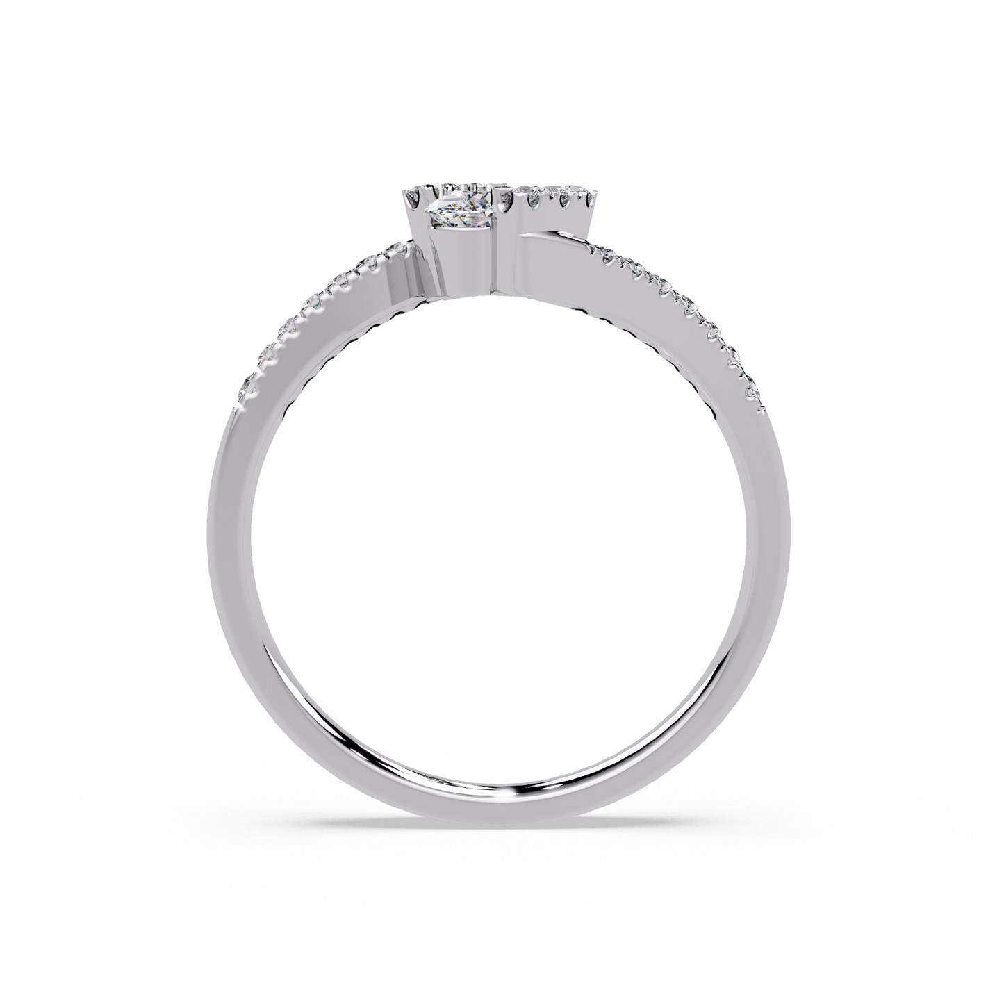 Oval Lab Grown Diamond Bypass Engagement Ring - HIGHCARAT DIAMONDS