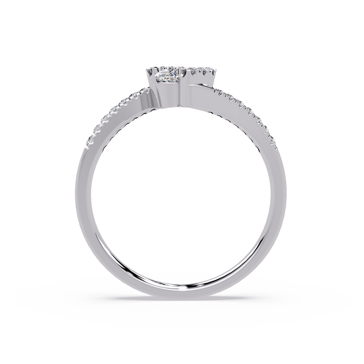 Oval Lab Grown Diamond Bypass Engagement Ring - HIGHCARAT DIAMONDS