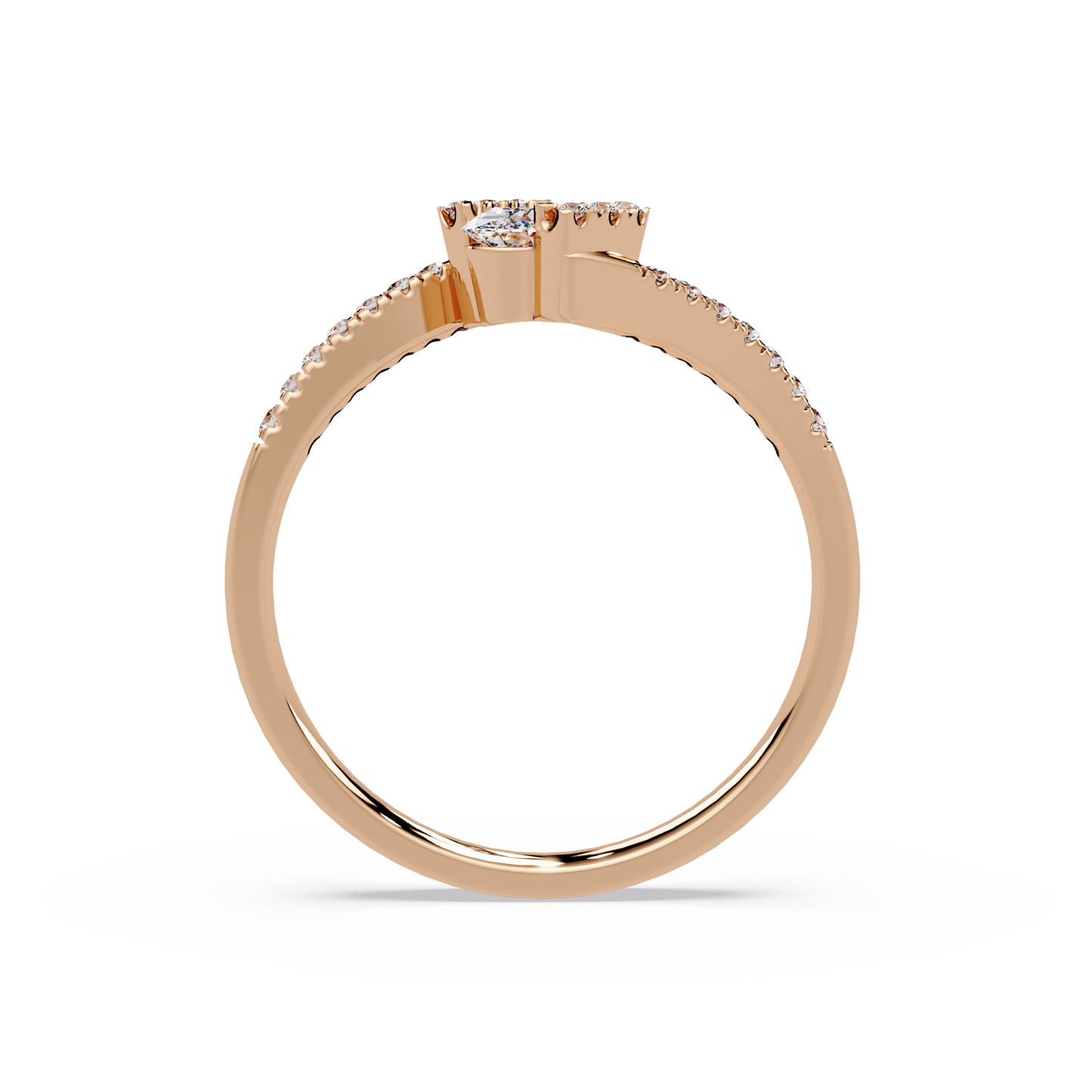 Oval Lab Grown Diamond Bypass Engagement Ring - HIGHCARAT DIAMONDS