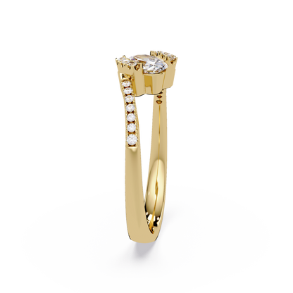 Oval Lab Grown Diamond Bypass Engagement Ring - HIGHCARAT DIAMONDS