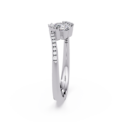 Oval Lab Grown Diamond Bypass Engagement Ring - HIGHCARAT DIAMONDS