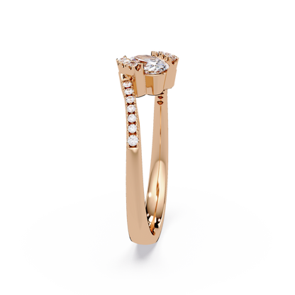 Oval Lab Grown Diamond Bypass Engagement Ring - HIGHCARAT DIAMONDS