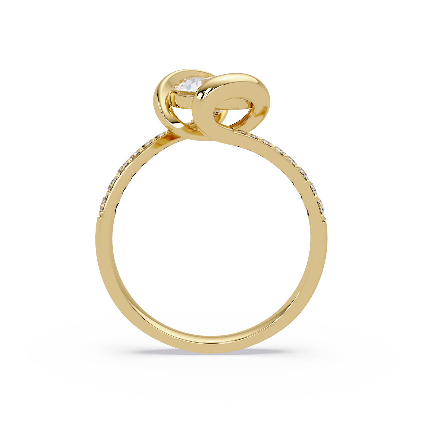 Oval Lab Grown Diamond Bypass Twist Ring - HIGHCARAT DIAMONDS
