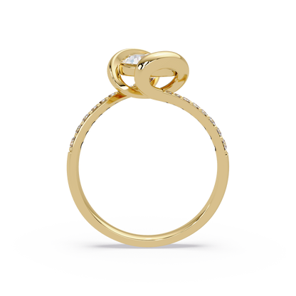 Oval Lab Grown Diamond Bypass Twist Ring - HIGHCARAT DIAMONDS