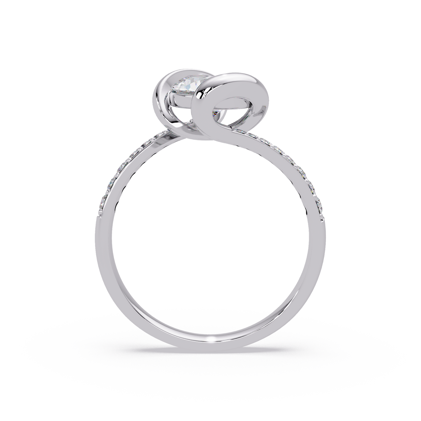 Oval Lab Grown Diamond Bypass Twist Ring - HIGHCARAT DIAMONDS