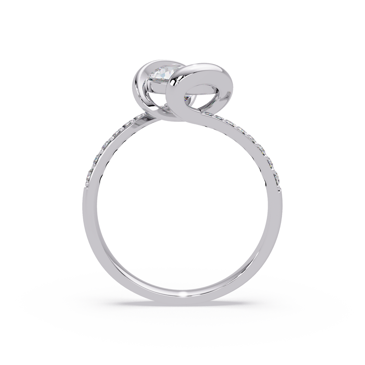 Oval Lab Grown Diamond Bypass Twist Ring - HIGHCARAT DIAMONDS