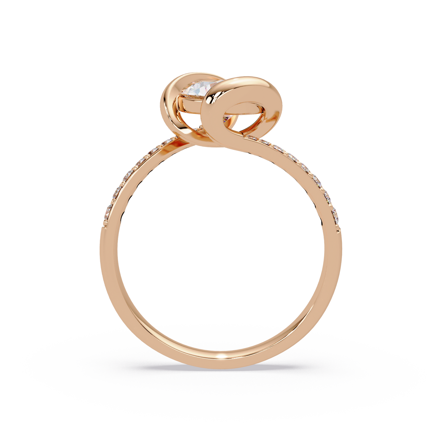 Oval Lab Grown Diamond Bypass Twist Ring - HIGHCARAT DIAMONDS