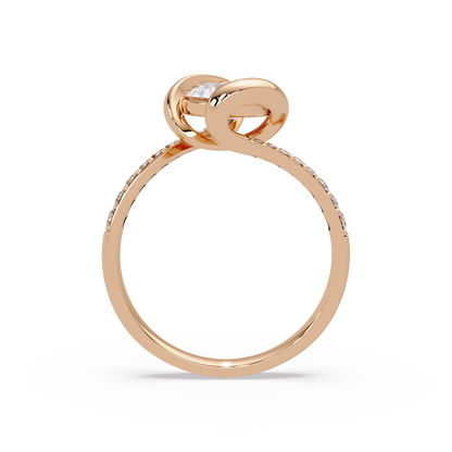 Oval Lab Grown Diamond Bypass Twist Ring - HIGHCARAT DIAMONDS