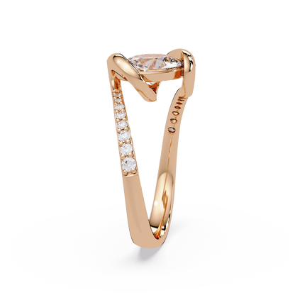 Oval Lab Grown Diamond Bypass Twist Ring - HIGHCARAT DIAMONDS
