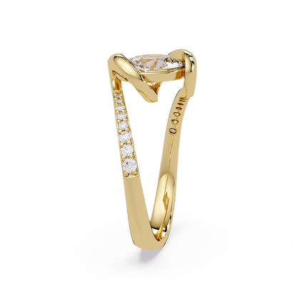 Oval Lab Grown Diamond Bypass Twist Ring - HIGHCARAT DIAMONDS