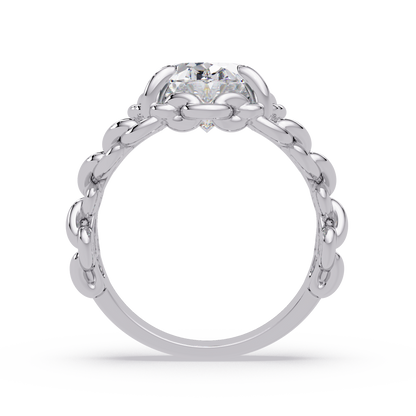 Oval Lab Grown Diamond Chain-Link Style Ring - HIGHCARAT DIAMONDS