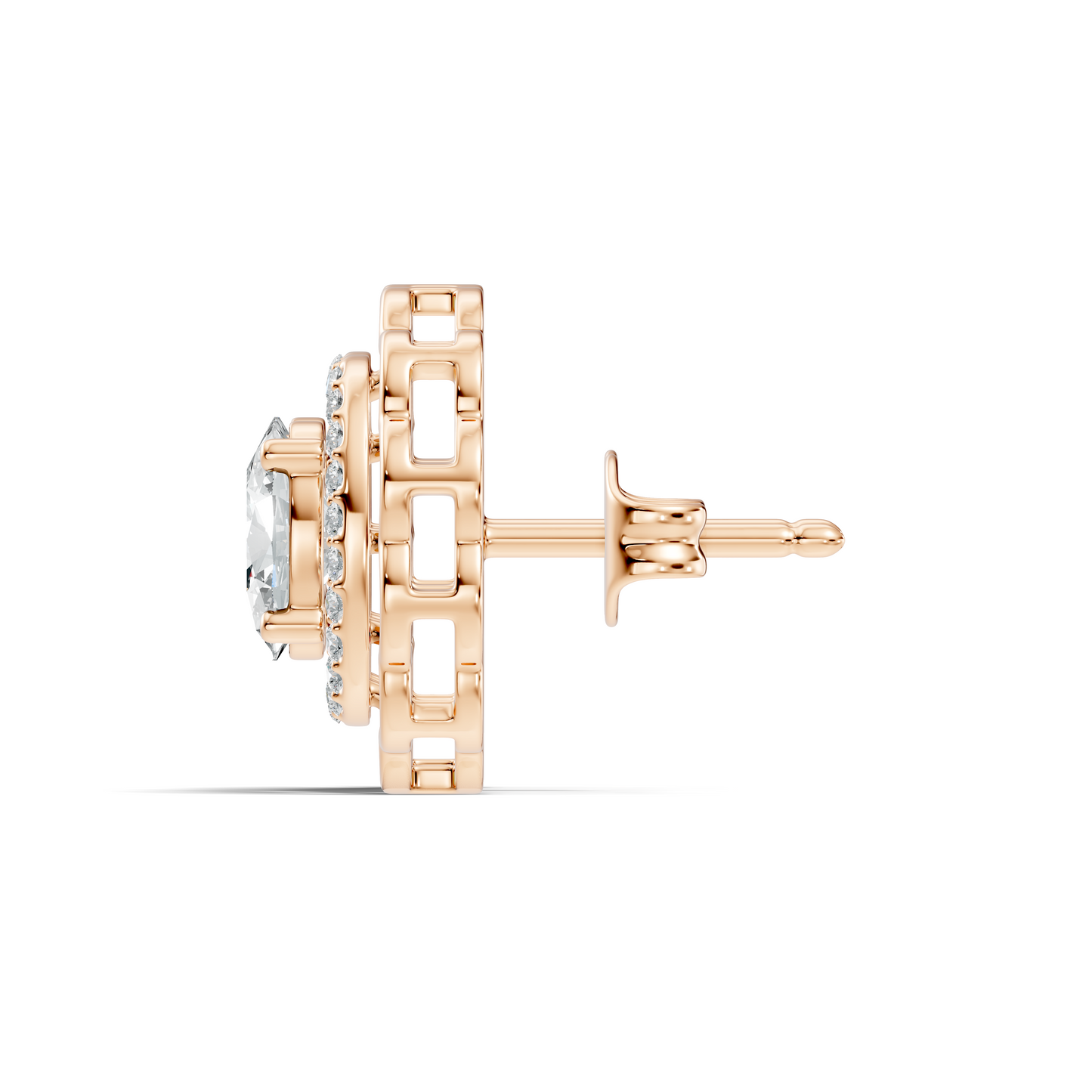 Oval and Round Shape Lab Grown Diamonds, Very Attractive And Shiny Diamond Earrings For Wedding Gift - HIGHCARAT DIAMONDS