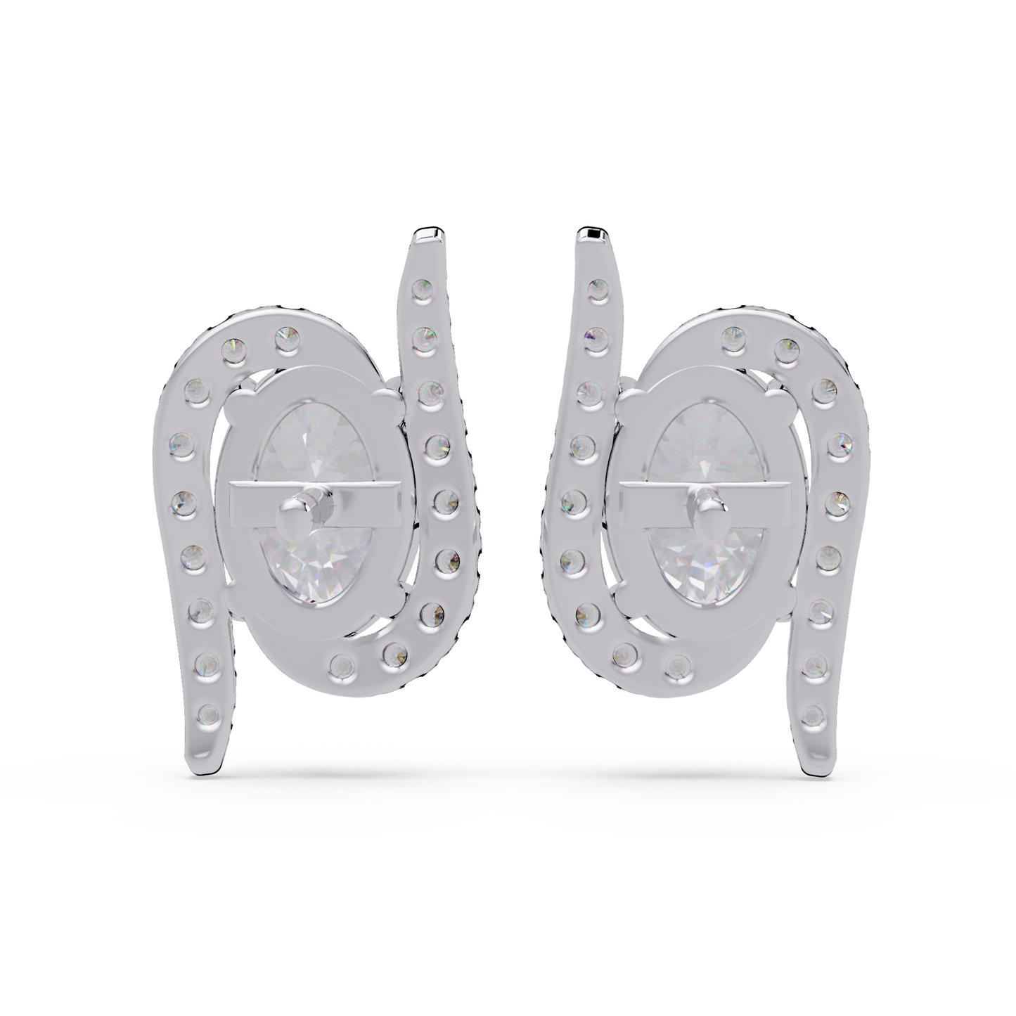 Oval Lab Grown Diamond Halo Solitaire Stud Earrings - HIGHCARAT DIAMONDS