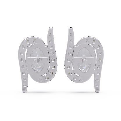 Oval Lab Grown Diamond Halo Solitaire Stud Earrings - HIGHCARAT DIAMONDS