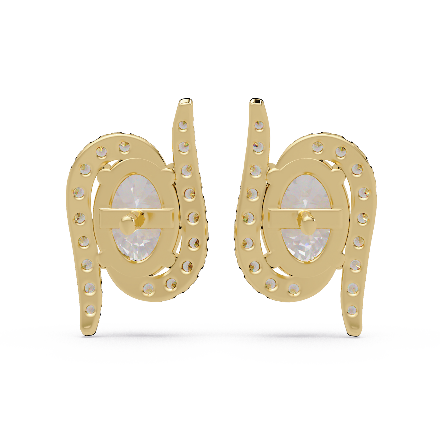 Oval Lab Grown Diamond Halo Solitaire Stud Earrings - HIGHCARAT DIAMONDS