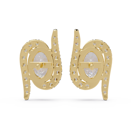 Oval Lab Grown Diamond Halo Solitaire Stud Earrings - HIGHCARAT DIAMONDS