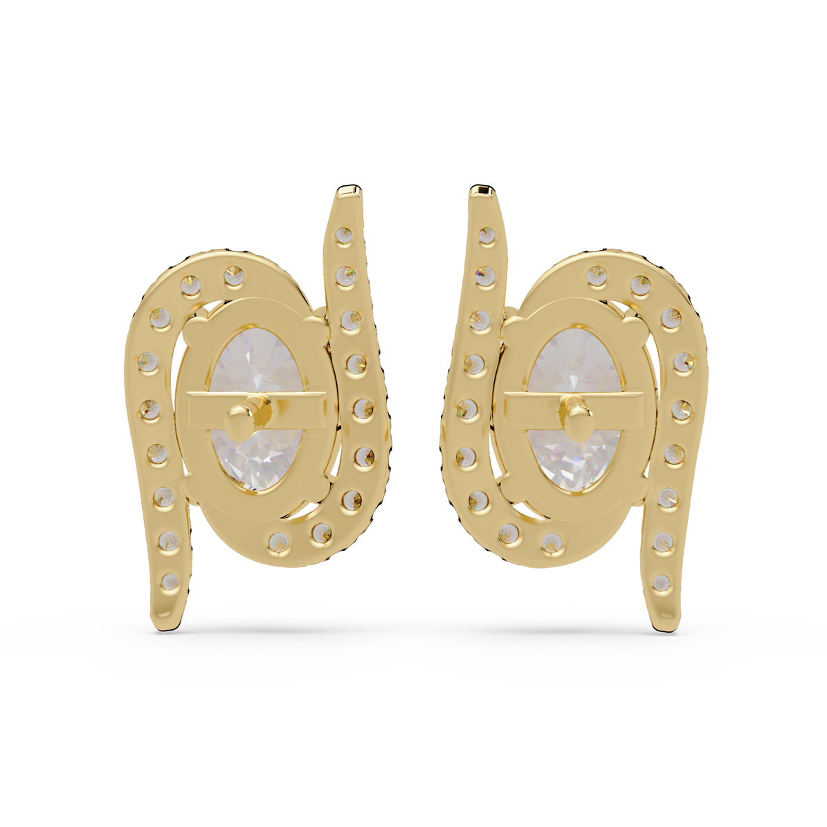 Oval Lab Grown Diamond Halo Solitaire Stud Earrings - HIGHCARAT DIAMONDS