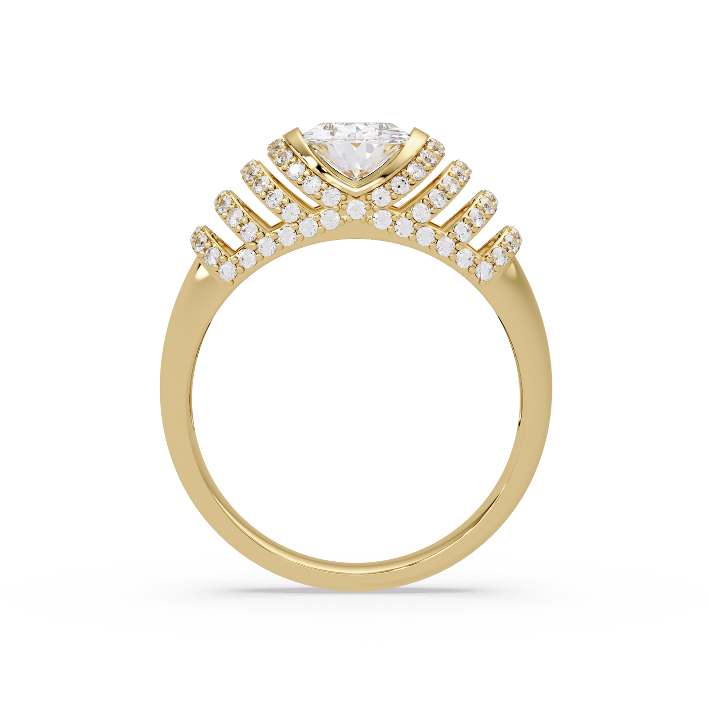 Oval Lab Grown Diamond Multi Row Halo Ring - HIGHCARAT DIAMONDS