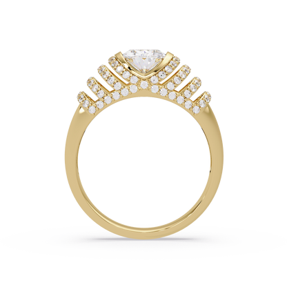 Oval Lab Grown Diamond Multi Row Halo Ring - HIGHCARAT DIAMONDS
