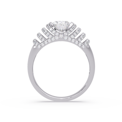 Oval Lab Grown Diamond Multi Row Halo Ring - HIGHCARAT DIAMONDS