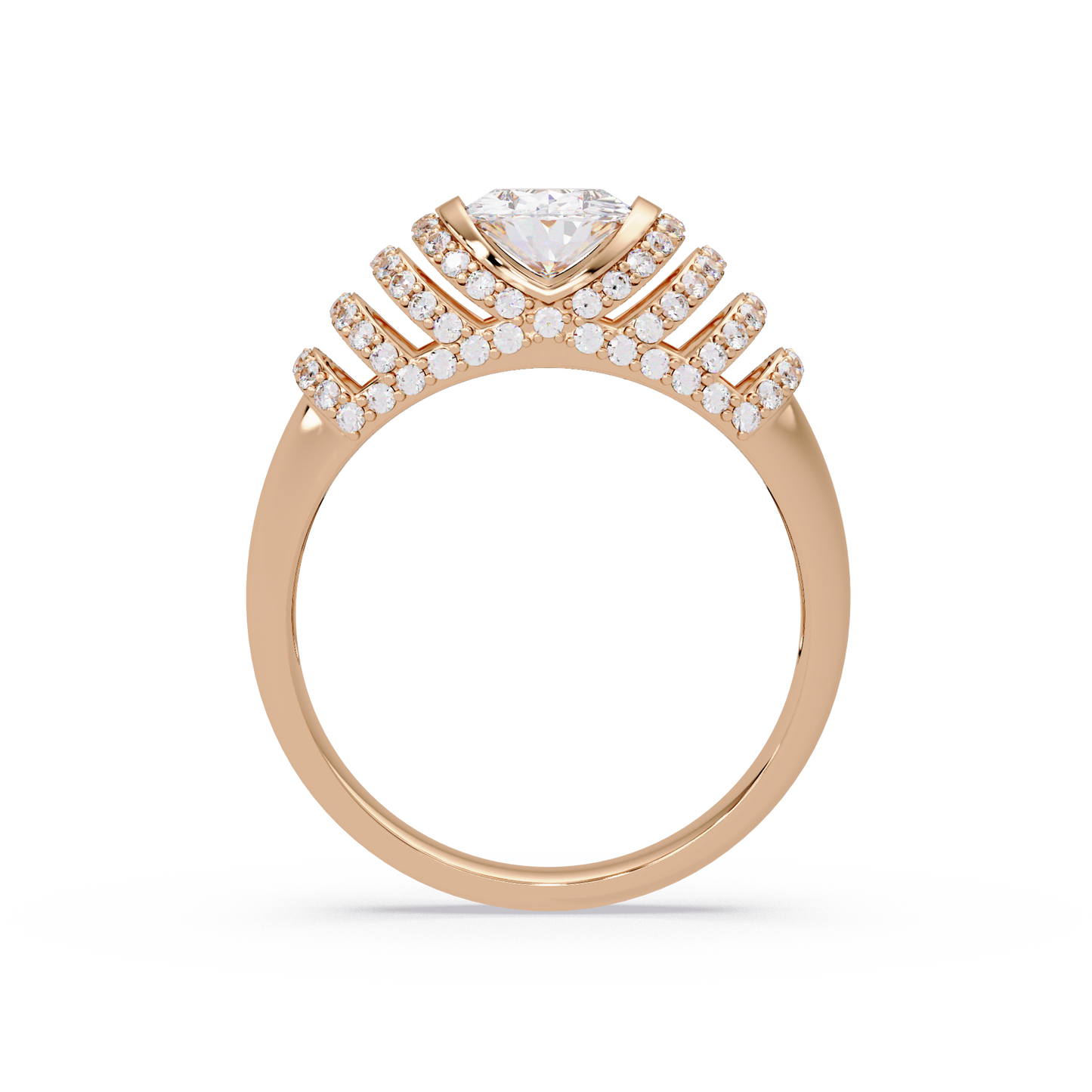 Oval Lab Grown Diamond Multi Row Halo Ring - HIGHCARAT DIAMONDS