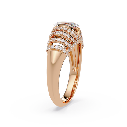 Oval Lab Grown Diamond Multi Row Halo Ring - HIGHCARAT DIAMONDS