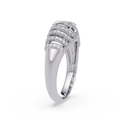 Oval Lab Grown Diamond Multi Row Halo Ring - HIGHCARAT DIAMONDS