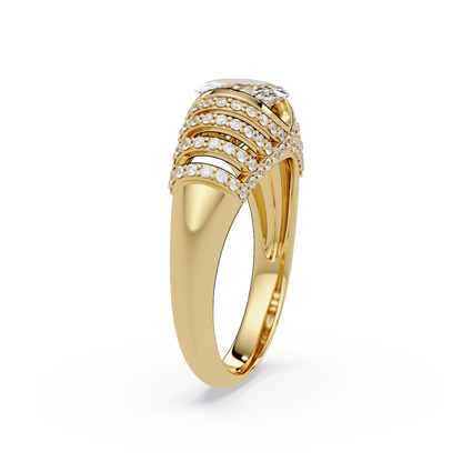 Oval Lab Grown Diamond Multi Row Halo Ring - HIGHCARAT DIAMONDS
