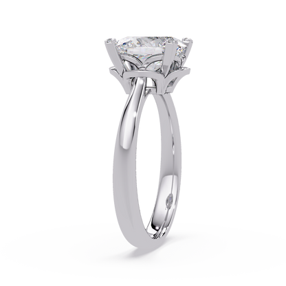 Oval Lab Grown Diamond Solitaire Accent Prongs Ring - HIGHCARAT DIAMONDS