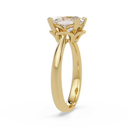 Oval Lab Grown Diamond Solitaire Accent Prongs Ring - HIGHCARAT DIAMONDS