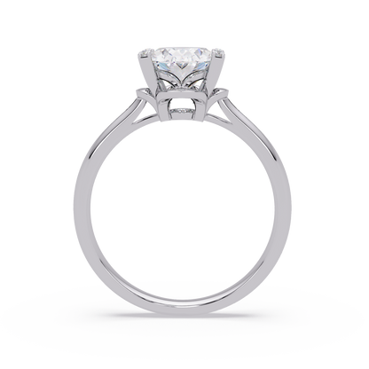 Oval Lab Grown Diamond Solitaire Accent Prongs Ring - HIGHCARAT DIAMONDS