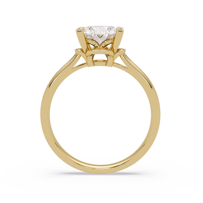 Oval Lab Grown Diamond Solitaire Accent Prongs Ring - HIGHCARAT DIAMONDS