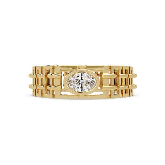 Oval Lab Grown Diamond Solitaire Link Style Ring - HIGHCARAT DIAMONDS