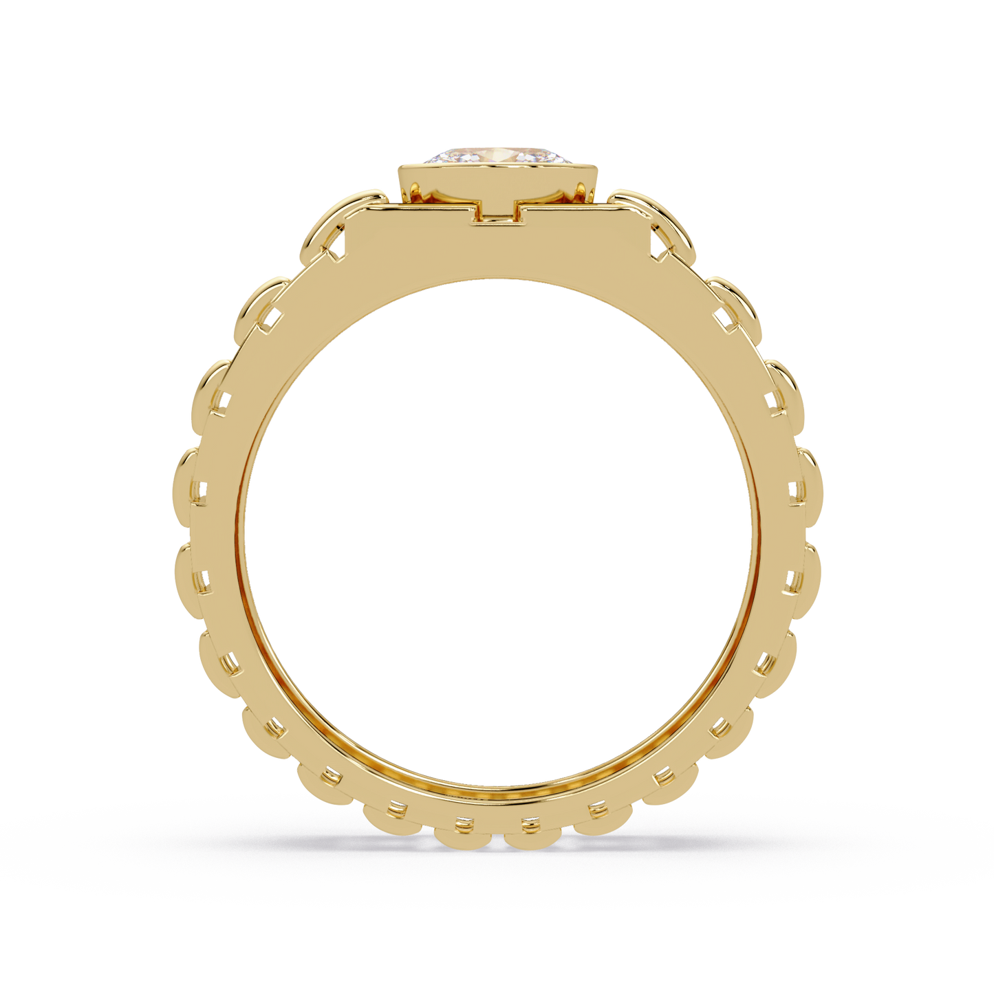 Oval Lab Grown Diamond Solitaire Link Style Ring - HIGHCARAT DIAMONDS