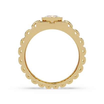 Oval Lab Grown Diamond Solitaire Link Style Ring - HIGHCARAT DIAMONDS