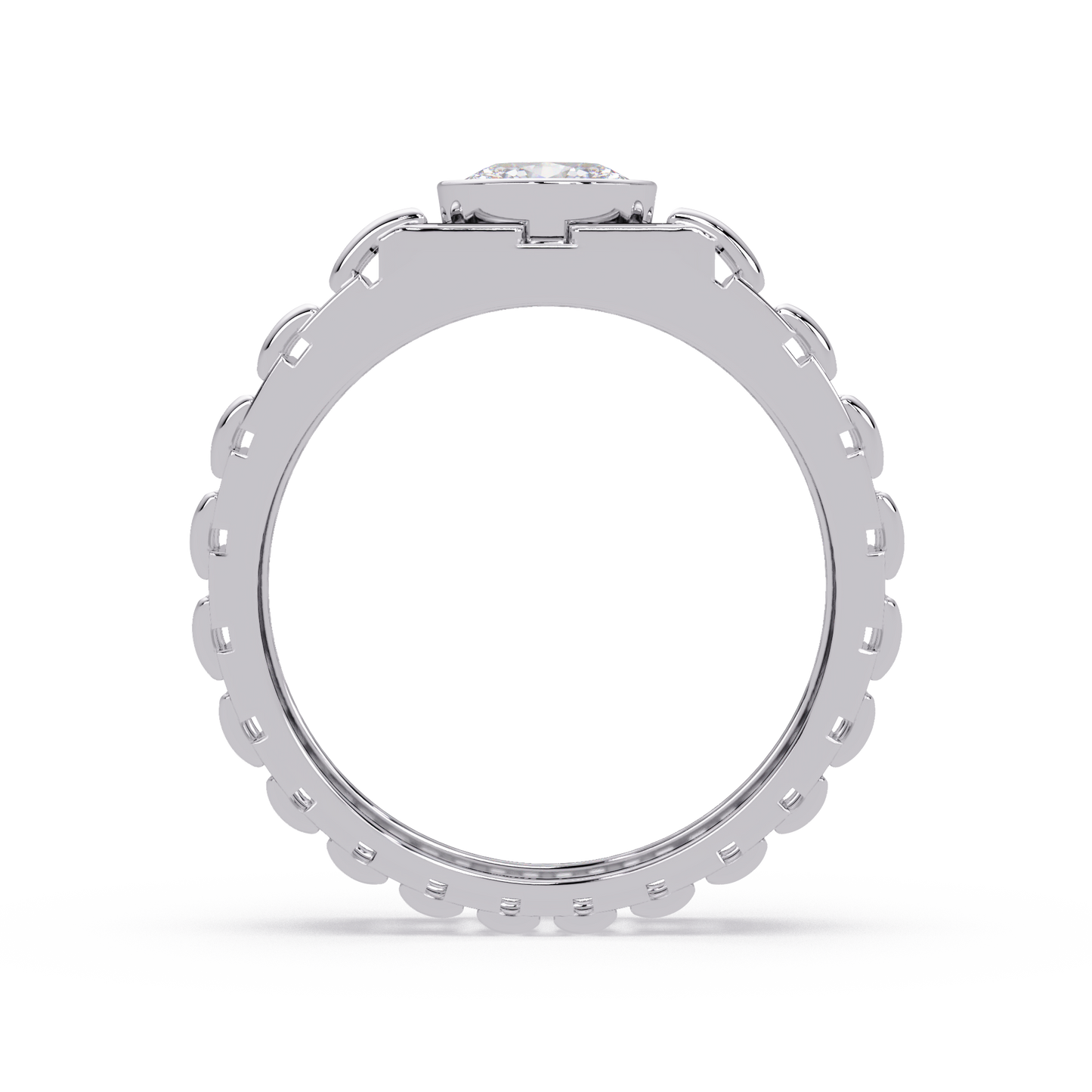 Oval Lab Grown Diamond Solitaire Link Style Ring - HIGHCARAT DIAMONDS
