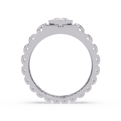 Oval Lab Grown Diamond Solitaire Link Style Ring - HIGHCARAT DIAMONDS