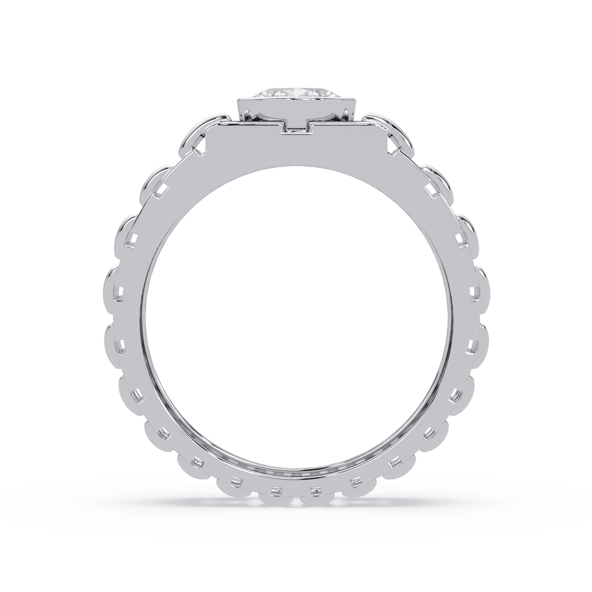 Oval Lab Grown Diamond Solitaire Link Style Ring - HIGHCARAT DIAMONDS