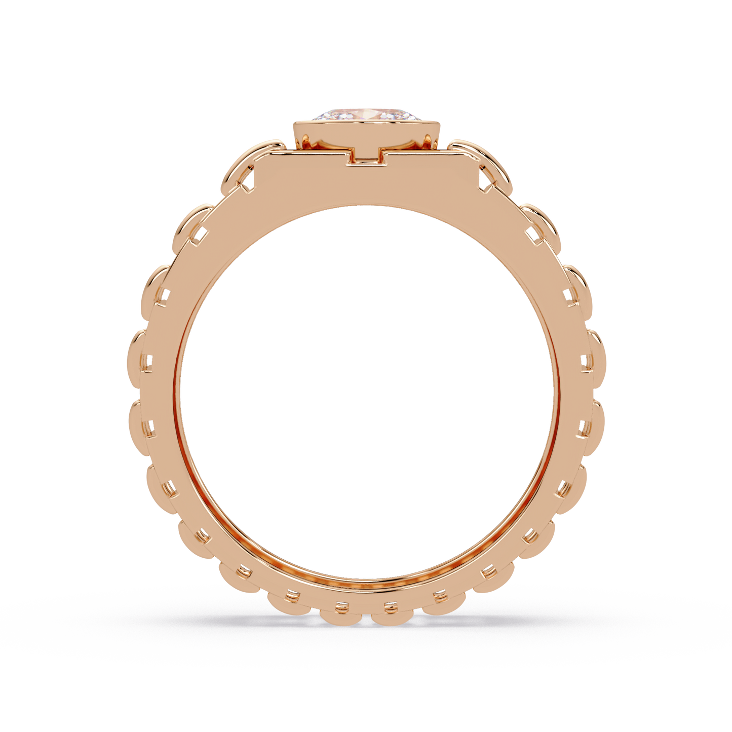 Oval Lab Grown Diamond Solitaire Link Style Ring - HIGHCARAT DIAMONDS