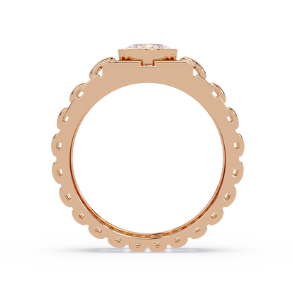 Oval Lab Grown Diamond Solitaire Link Style Ring - HIGHCARAT DIAMONDS