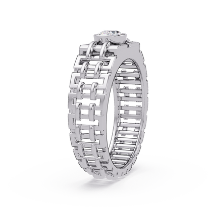 Oval Lab Grown Diamond Solitaire Link Style Ring - HIGHCARAT DIAMONDS