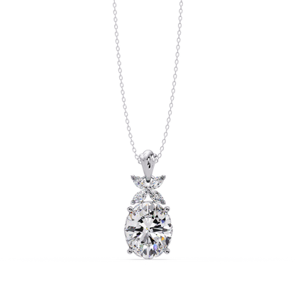 Oval Lab Grown Diamond Solitaire Pendant Necklace - HIGHCARAT DIAMONDS