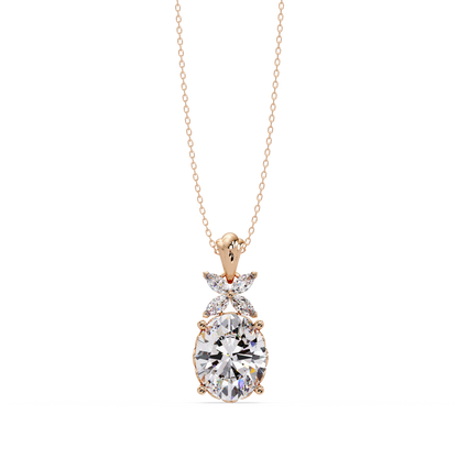 Oval Lab Grown Diamond Solitaire Pendant Necklace - HIGHCARAT DIAMONDS