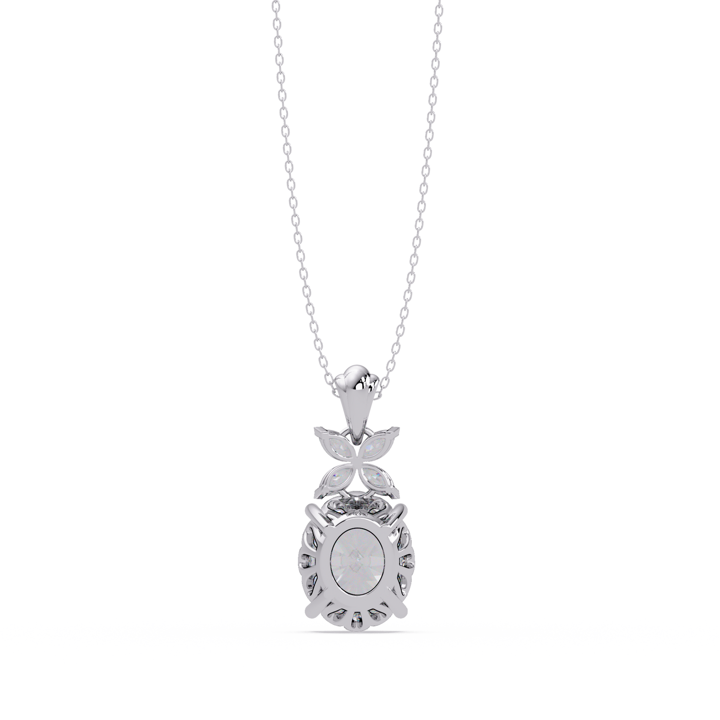 Oval Lab Grown Diamond Solitaire Pendant Necklace - HIGHCARAT DIAMONDS